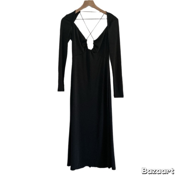 Jason Wu Black Strappy Slinky Dress Size Small Whimsigoth Witchy Dark Romantic - Picture 2 of 8